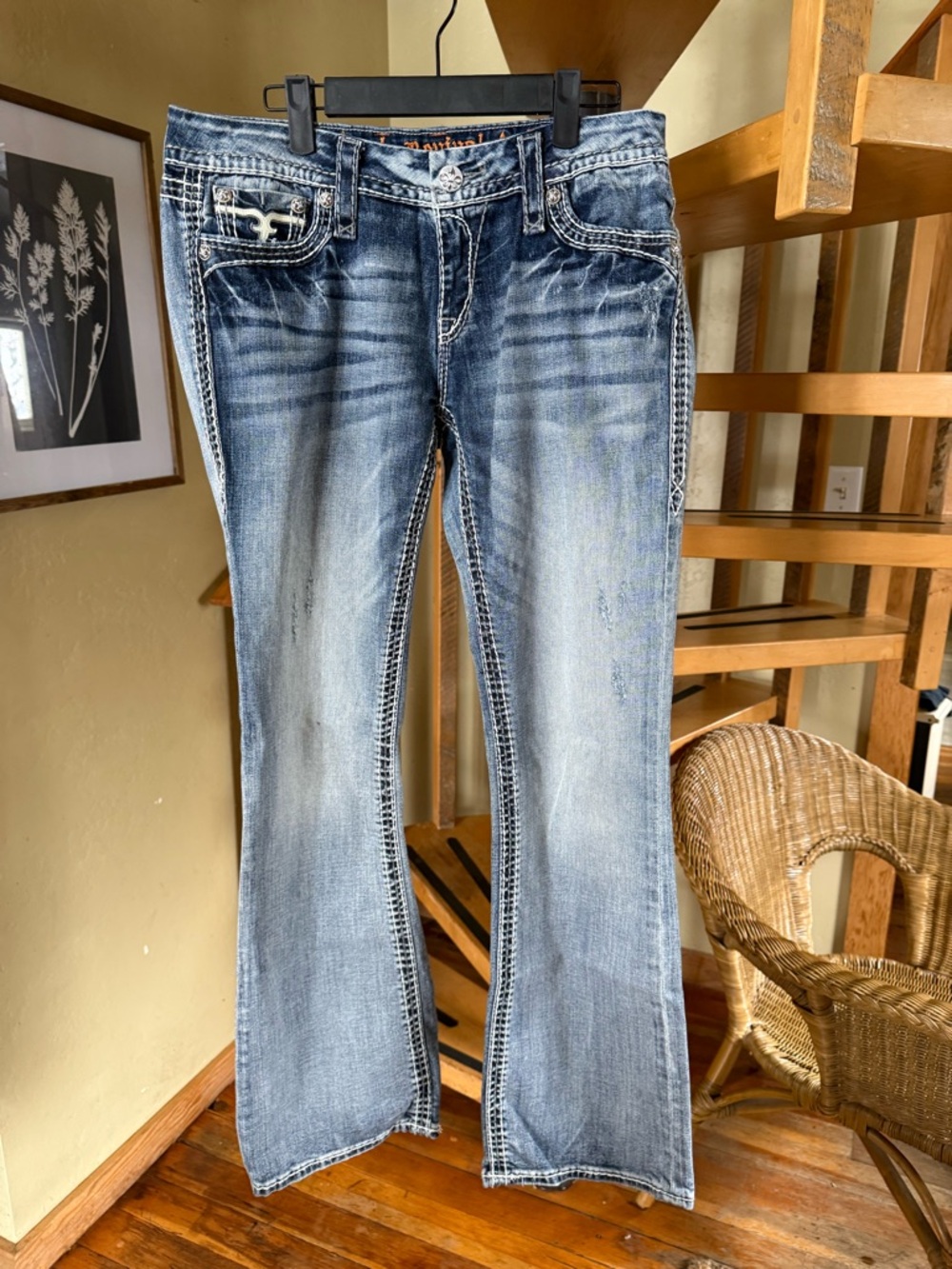 The Buckle Rock Revival Gabrielle Boot Stretch Denim Jean Size 30 - Picture 9 of 13